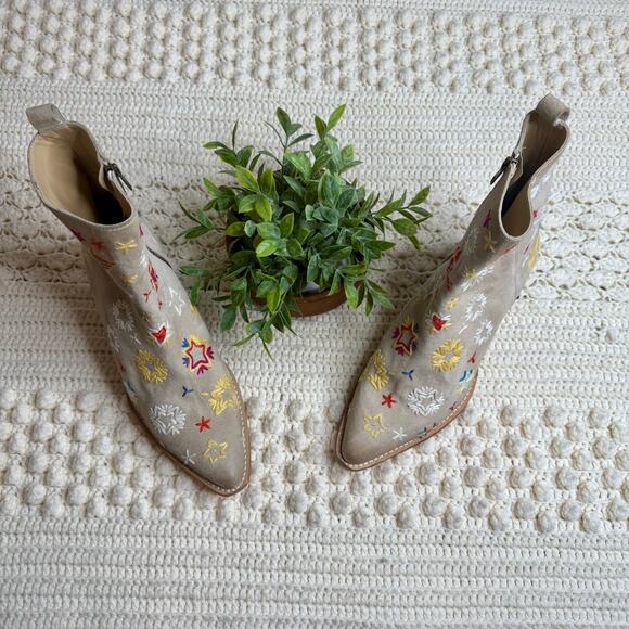 NEW FREE PEOPLE Women's 39 US 8.5 Bowers Embroidered Boot Cowgirl Festival Boho - Picture 13 of 16